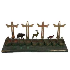 Cinco portavelas de Metal hechas a mano con acabado verde, logotipo personalizado para Interior, vacaciones, hogar, decoración de Navidad, suministros para fiestas, venta al por mayor - Product Image 6