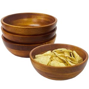 Cuenco de madera hecho a mano rústico y Vintage, cuenco de madera ecológico para comedor, cocina y catering, cuenco de madera - Product Image 4