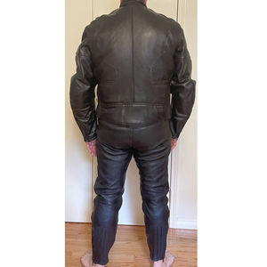 Costume d'été pour homme, coupe classique, ensemble 2 pièces, manches longues, costume en cuir pour homme, vêtements de mode, ensemble de blazer sur mesure - Product Image 3