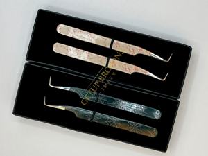 Puntas de acero inoxidable plateadas para extensión de pestañas, con revestimiento de papel de 10 mm, antiaestáticas, antimagnéticas, de 90 grados, para volumen y aislamiento. - Product Image 6