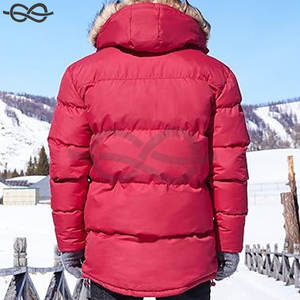 Chaqueta larga de invierno con capucha para hombre, abrigo hinchado cálido a prueba de viento con diseño grueso acolchado, Parka duradera para clima frío - Product Image 4