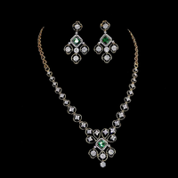 Conjunto de Collar y Aretes con Diamantes Redondos Cultivados en Laboratorio, Oro de 14K, Certificado IGI, 27 Gramos