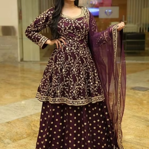 Kurta — robe de soirée avec des appliques, 2021, élégante, avec Lehenga, pour fête, mariage - Product Image 3