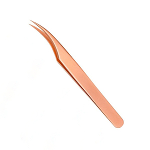 Pince à épiler en acier de marque privée Rose Gold Beauty Essentials pour l'application d'extension de cils de précision - Product Image 4