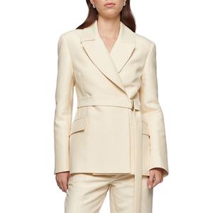 Trajes de Verano Personalizados de Color Sólido, Blazer para Mujer, Conjunto de Dos Piezas, Trajes Formales de Oficina para Mujer BY HI - Product Image 1