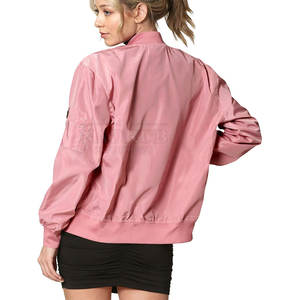Chaqueta bomber clásica con cremallera para mujer con diseño limpio Chaqueta bomber para mujer con cuello levantado y tela cómoda - Product Image 2