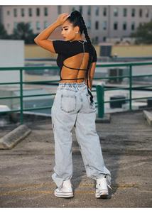 Jeans de Mezclilla de Alta Calidad, Estilo Baggy, Diseño de Corazones Azules, Vaqueros Anchos Unisex, Estilo Casual, Desgastado, Vintage, para Hombre - Product Image 3