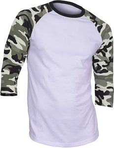 เสื้อเบสบอลแขน3/4ลำลองของผู้ชายเสื้อเจอร์ซีย์ Raglan เสื้อเจอร์ซีย์สีขาวผลิตในปากีสถาน - Product Image 5