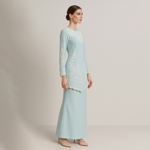 ชุดอาบายาแบบเรียบง่ายทันสมัยแบบดั้งเดิมทำด้วยมือโพลีเอสเตอร์พลัสไซส์กันไฟฟ้าสถิตระบายอากาศคอสูงแขนยาวสำหรับ - Product Image 6