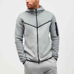 Venta al por mayor 100% algodón de talla grande ligero transpirable cremallera gris chándales pantalón con paneles nueva moda para hombres - Product Image 2