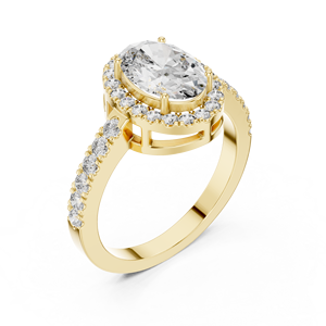 Anillo de Compromiso de Diamante Cultivado en Laboratorio con Corte Ovalado de 1.50CT E VS1 Certificado, Diseño Clásico de Puntas, Oro de 10K, Joyas Harmonicas - Product Image 4