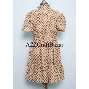 Robe midi en coton bio pour femme, magnifique, imprimée à la main, style indien, pour mariages, décontractée, été, plage, longue et naturelle - Product Image 6