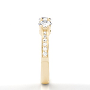 ด้วยการสัมผัสของงานศิลปะ0.90น้ำหนักกะรัตหินสามก้อนเจียระไนแบบกลมสวยงามเพชรสำหรับงานแต่งงานของเจ้าสาว - Product Image 2