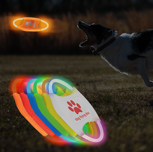 LED Light up Eco-Friendly Modern Dog Flying Disc Glow <b>Pet</b> Outdoor <b>Interactive</b> Training <b>Toy</b> with Multiple Light Modes - Product Image 1