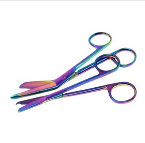 Juego de tijeras de Enfermería de 2 piezas multifunción de acero inoxidable, vendaje quirúrgico veterinario, tijeras de puntada de sutura, Manual - Product Image 5