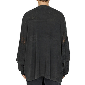 T-shirt pour homme 100% coton, col en V, manches doubles personnalisées, écologique, respirant, de haute qualité, coupe ample, style sport, OEM - Product Image 6