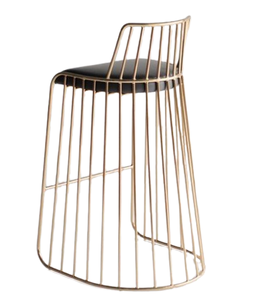 เก้าอี้โลหะออตโตมันดีไซน์ทันสมัยเก้าอี้สตูลโลหะสำเร็จรูปสีทองสำหรับห้องนอนห้องนั่งเล่นห้องครัว - Product Image 1