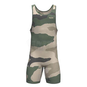 Singlet de Lucha Libre para Hombre, Compresión de Spandex, con Correa Ajustable y Cierre de Cremallera, para Deportes de Combate, Gimnasio, Entrenamiento y Eventos - Product Image 1