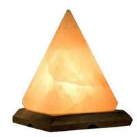 Lampe au sel rose de l'Himalaya 100% naturelle faite à la main avec base en bois pour la décoration de la maison à Noël et à Pâques