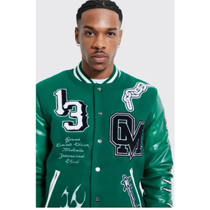 High Quality Street Wear Baseball Varsity <b>Jacket</b> <b>Canvas</b> 100% Wool Quick Dry Breathable Animal Print New Style Oversized <b>Jacket</b> - Product Image 3