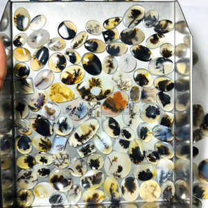 100% Natural escénico dendrita ágata Shajar piedra preciosa cabujón de todos los tamaños joyería suelta colgante hacer mezcla forma - Product Image 3