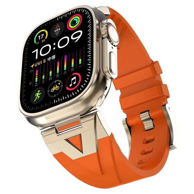 SHT Silicone Watch Band for Watch All Series High Quality with Metal and Good Looking Watch Band