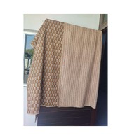 Nouvelle couette kantha à trois couches de couleur musterd avec un rembourrage en coton fait à la main