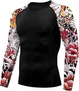 Chemise de compression pour hommes OEM Factory Rash Guard à manches longues avec fonction respirante à séchage rapide Logo personnalisé Surfwear pour BJJ MMA - Product Image 1