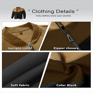 Veste universitaire, veste boutonnée décontractée à blocs de couleurs pour hommes pour le baseball scolaire - Product Image 5