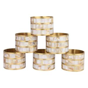 Rond de serviette en nacre fait à la main de la meilleure qualité, élégant anneau rond en laiton pour la décoration de fête et de mariage stocké à des prix compétitifs - Product Image 4