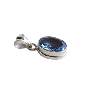 Joyería fina, pendientes de piedras preciosas de Topacio Azul, pendientes de plata de ley 925 para niñas, Pendientes colgantes para mujeres y niñas, joyería de plata - Product Image 1
