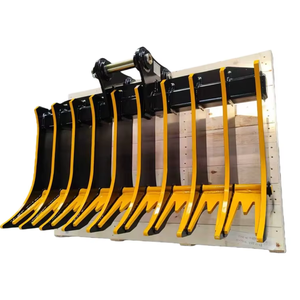 Râteau à racines pour excavatrice, marque AORIS, en acier Q345B haute résistance, certifié CE ISO, 5-8 dents, pour excavatrices de 1,7 à 3 tonnes - Product Image 1