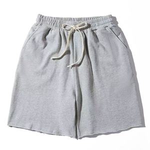 Listo para enviar 340G Pantalones cortos de entrenamiento para correr en el gimnasio para hombres 100% Algodón French Terry Cómodos Joggers lisos transpirables - Product Image 1