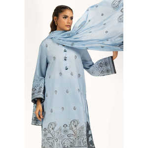 Conjunto de Traje para Mujer en Jacquard Azul Hielo, 3 Piezas, Ropa Elegante para Mujer - Product Image 5