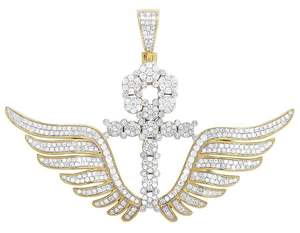Hip Hop VVS Moissanite corte redondo diamante oro blanco Iced Out estilo colgante para hombres 925 plata esterlina - Product Image 1