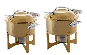 ชุดจานทำจากเหล็กชุบทองแดงหรูหรามีด้ามจับทองเหลืองอุปกรณ์จัดเลี้ยงอาหารขายดีสำหรับโรงแรมและร้านอาหาร - Product Image 4