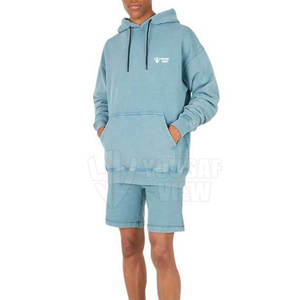 Conjunto de sudaderas con capucha y pantalones cortos de verano estampados informales transpirables para hombre del fabricante de Bajo MOQ de Pakistán en todos los colores y tamaños - Product Image 1