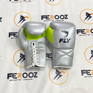 Guantes Profesionales de MMA de Cuero Genuino de Vaca, Personalizados en Rojo y Plata, Ligeros, Transpirables, Kit de Boxeo y Sparring con Cierre de Cordones - Product Image 3