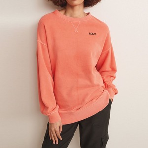 Alta calidad al por mayor logotipo personalizado ropa informal de las mujeres sudadera de gran tamaño de moda pulóver mujeres cuello redondo sudaderas 2026 - Product Image 1