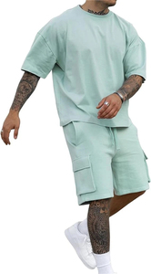 Camiseta transpirable de alta calidad para hombre y conjunto corto de verano para hombre, conjunto de verano cómodo de manga corta a bajo precio, conjunto de verano transpirable - Product Image 2