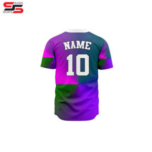 Wholesale Cheap Sublimated Baseball Jerseys Custom Made Breathable Baseball t Shirt Men's Baseball Button up - Product Image 4