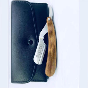 Maquinilla de Afeitar Plegable para Hombre con Mango de Madera, Acero Inoxidable, Cuchilla Única Intercambiable, Herramienta de Afeitado con Estuche de Cuero Negro - Product Image 6