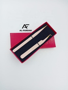 แหนบต่อขนตาขายดี สีเบจนู้ด ปลายทอง 90 องศา แหนบตรงสำหรับแยกขนตา ปลายไฟเบอร์ - Product Image 2
