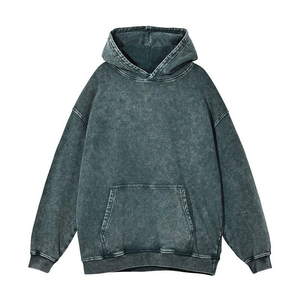 Sudadera con capucha de algodón lavado con ácido High Street Series sudaderas con capucha de ajuste regular lavables Diseño de color de tamaño personalizado Sudaderas con capucha de hombre vintage - Product Image 5