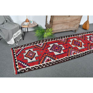 Alfombra de lana roja 9x12 turca Vintage, rectángulo de área grande con respaldo de látex de 10mm de espesor, retales tradicionales para habitación de pasillo - Product Image 1