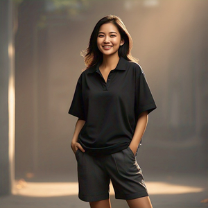 Polo oversize à épaules tombantes pour femmes vêtements de sport col rabattu polos de golf oversize polo pour femmes de haute qualité - Product Image 1