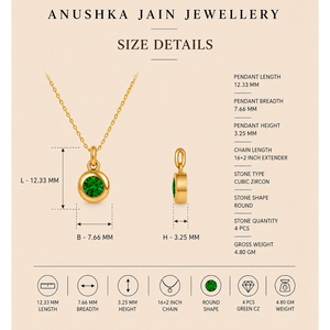 August Birthstone <b>Layered</b> <b>Fashion</b> <b>Necklace</b> - Product Image 5