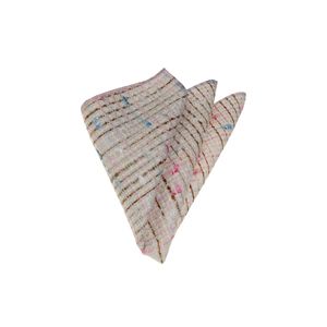 Pink and Blue Knitted <b>Neckerchief</b> on Beige Unique Color Combination for Fashion Accessory - Product Image 1