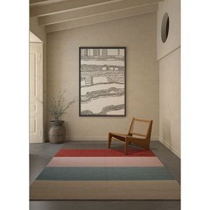 Tapis en polyester faits à la main Indusbar gris et noir, tissage plat, rayures abstraites, rectangulaires pour la maison, le salon, le couloir - DPH-2301 - Product Image 6