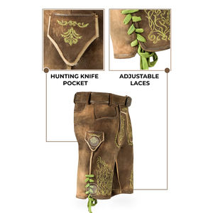 Short en cuir traditionnel bavarois personnalisé fait à la main pour hommes tenue Oktoberfest de rue haute de style solide d'Allemagne - Product Image 5